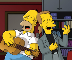 yapboz Bir arkadaşıyla Homer Simpson Singing